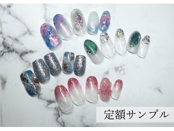 ハジチ(HAZICHI)/ガラスネイル×ユニコーンネイル