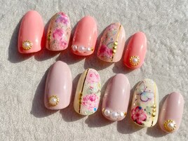 スプリングフラワーネイル