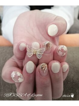 リオッサ オブ ラグーン(RIOSSA of Lagoon)/クリアネイルｘ蝶々