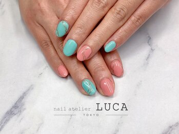 ネイルアトリエルカ(nail atelier LUCA)/W-604　春色ニュアンスネイル
