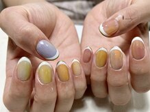 アイネイルズ 渋谷店(I nails)/春カラーミラーオーロラフレンチ