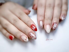 バレンタインネイル
