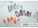 ガラスネイル×夏ネイル定額