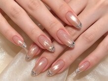 ミミ ネイルサロン(MIMI)の雰囲気(マグネット+ガラスフレンチネイル)