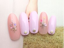 ネイルサロン ティディ(TIDY)/レトロなドライフラワー風¥