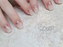 スープ(SOUP)/ラメ ホワイト グラデ 大人可愛