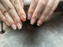 ワンポイントにチェック柄