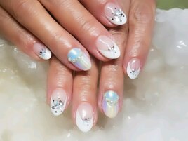 人魚の鱗ネイル フレンチ