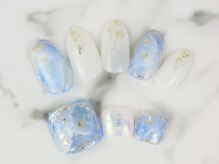 モアニ ヒロオ 渋谷店(MOANI Hiroo)/爽やかカラーの大理石ネイル☆