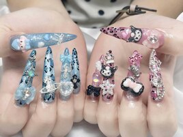 スカルプ長さだしロングネイル