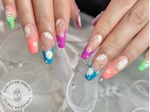 ネイルズガッシュ 溝の口店(NAILs GUSH)/マット/フラワー/カラフルポップ