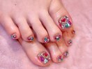 キラキラビジューフットネイル