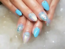 アグン(agung)/summer人魚の鱗ネイル ブルー