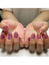 ネイルサロン ソレイユ(Nailsalon Soleil)/秋カラーでホイルネイル♪