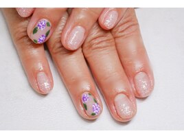 手描き紫陽花ネイル