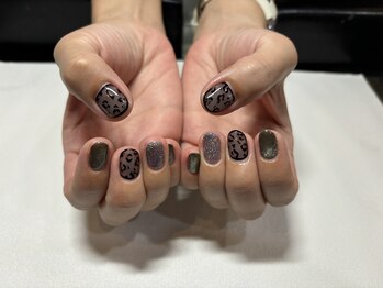 アイズモア 京王八王子店(Eye's More～eyelash＆nail～)/シースルー×豹柄×ブラック