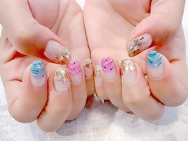 ＃夏ネイル＃ヨーヨー＃ラメ