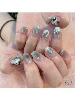 ゼン(zen.)/黒チークネイル×キティちゃん