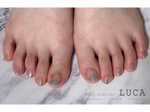 ネイルアトリエルカ(nail atelier LUCA)/R-32 シルバー×グラデ ネイル