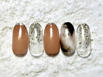 アヤ(AYA)/もやもや×ラメラインネイル