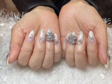 レアネイル 新宿(le'a nail)/ホワイトラメデザイン