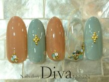 ネイルサロンディーバ 石橋店(Diva)/スケルトン×ピーコック ￥7700