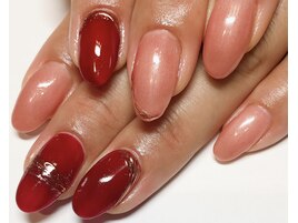 ワンカラー+ミラーアート