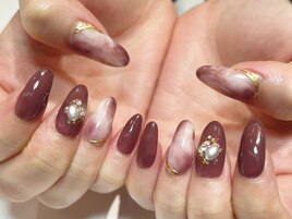 タイダイ×ビジューネイル