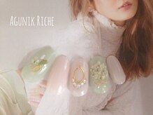 アグニークリッシェ(Agunik Riche)/【押し花ネイル】