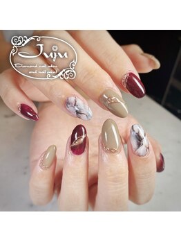 ジュジュ(Juju)/大理石ネイルとボルドー