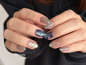 アントレッド(entraide)/ふわリボンのスモーキーブルー