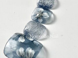 ブルーフラワー　フットネイル