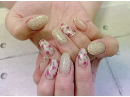 薔薇デザインネイル