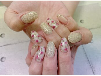 ネイル ビューティーマジック 葛西本店/薔薇デザインネイル