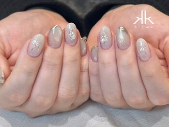 ケーツーネイル(k-two nail)/1月monthly/リボンネイル(みな)