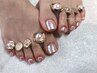 【フットネイル】かわいい輝きをお足元に♪パウダーネイル ¥8500