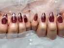 マグネットネイル　ボルドー　赤