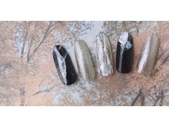 ネイルサロン&スクール ジーナ(GINA)/ブラック大理石風