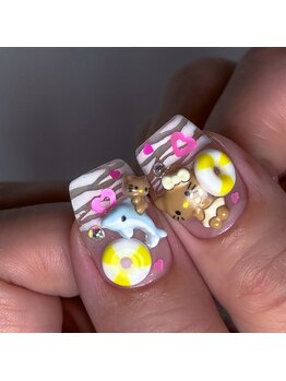 ホランイネイル(HORANGI NAIL)/フリーアートM+有料パーツ