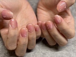 ニュアンスネイル　桃ネイル