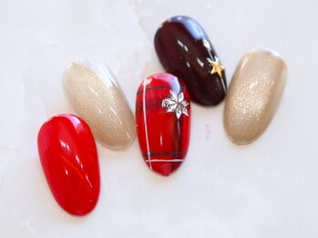 ルシェルアイ/チェック☆雪の結晶☆ボルドー