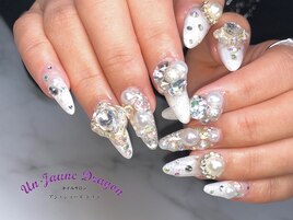 【ロングネイル】ホワイトネイル