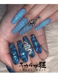 ブルーフラッシュネイル