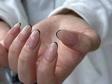 ラグ ネイル(RAG nail)/スキニーフレンチ/黒フレンチ
