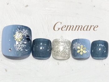 冬の雪の結晶フットネイル