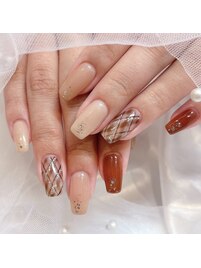 秋チェックデザイン