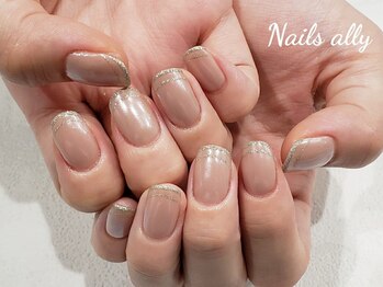 ネイルズアリー 立川店(Nails ally)/囲みフレンチ×オフィスネイル
