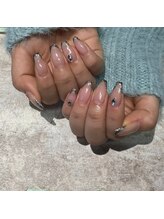 ラウンジ渋谷 本店(RounGe SHIBUYA)/【ジェルネイル】ガラスフレンチ