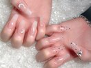 長さだし◆シンプル透け感ネイル
