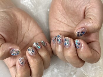 ヒラソルネイル(Girasol nail)/キラキラブルー☆